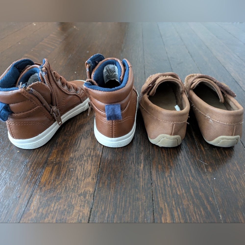 TWO Pairs of Cat & Jack Toddler Brown Shoes - Boots and Loafers - Picture 3 of 4